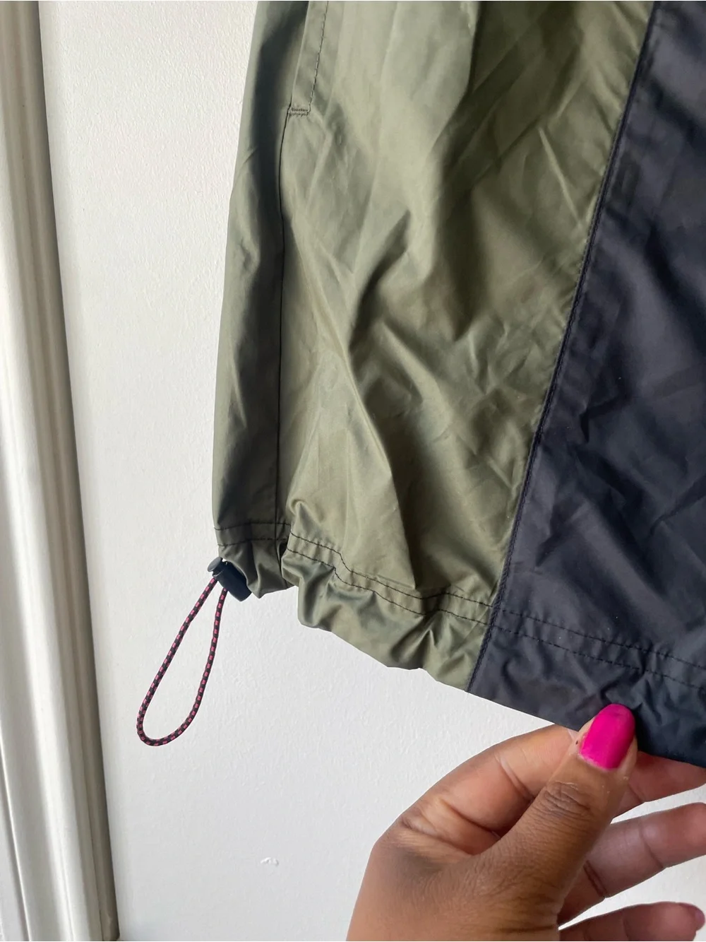 Nike Black & Olive Green Drawstring Athletic Skirt